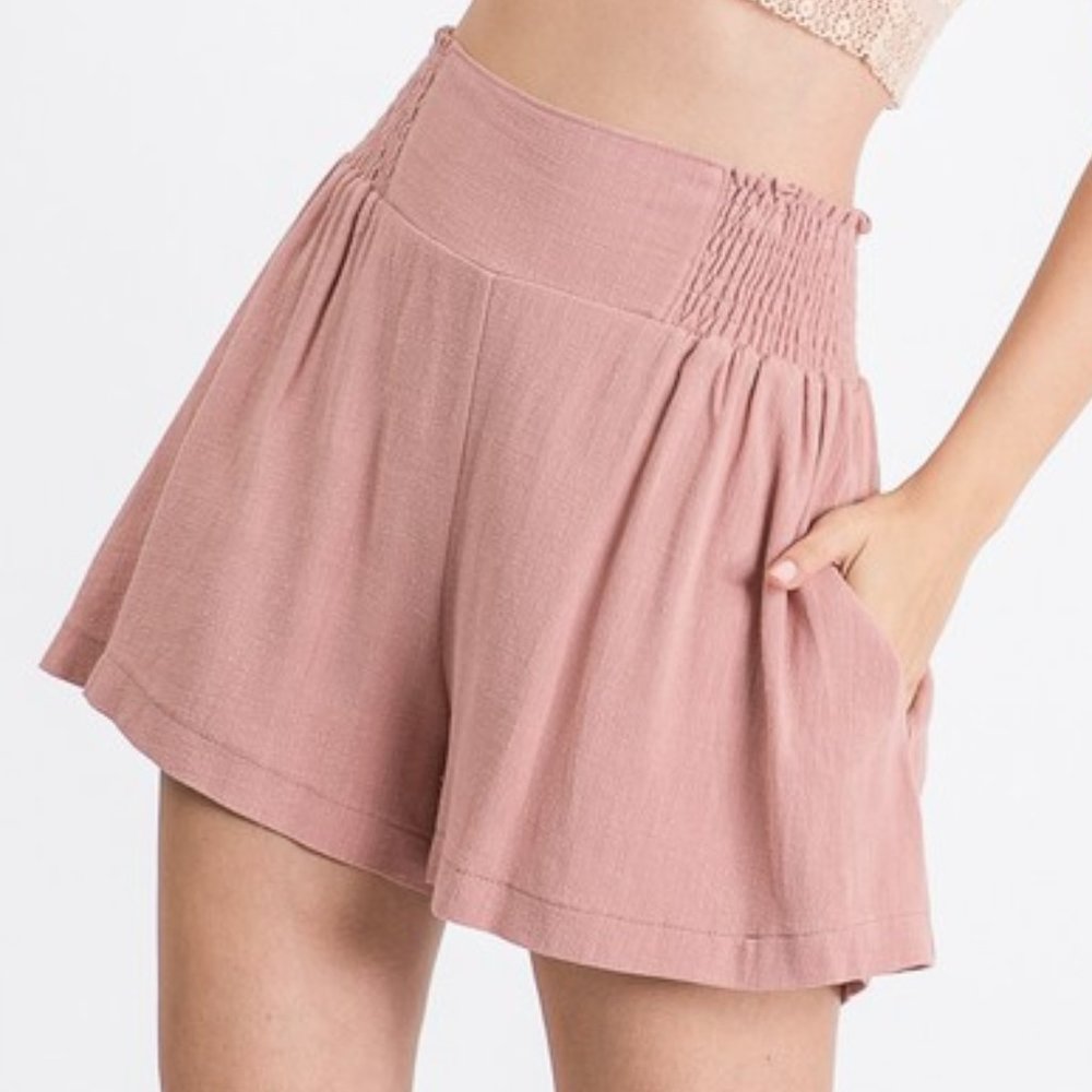 Linen Flare Shorts